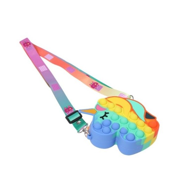 Rainbow Unicorn Pop it Purse Bag Fidget - Picture 1 of 2